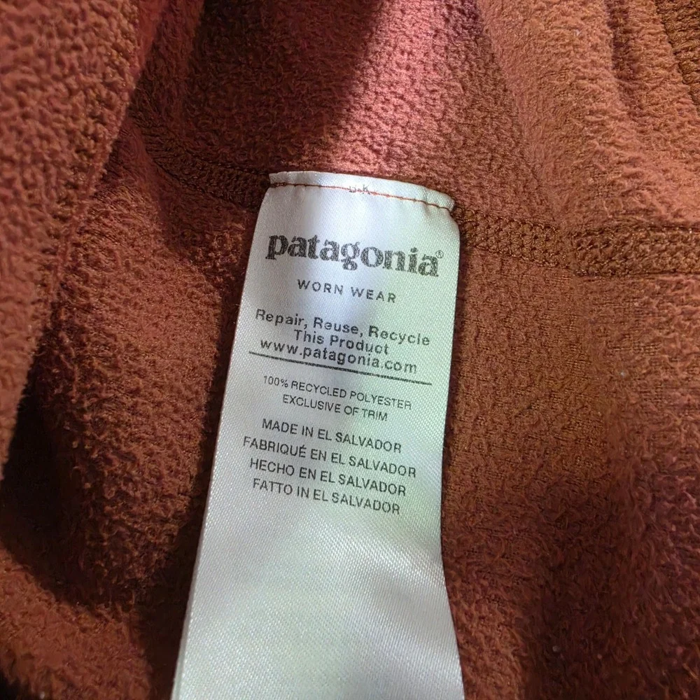 Patagonia Mens Micro D Quarter Zip Fleece Pullover Burnt Orange Rust Large L